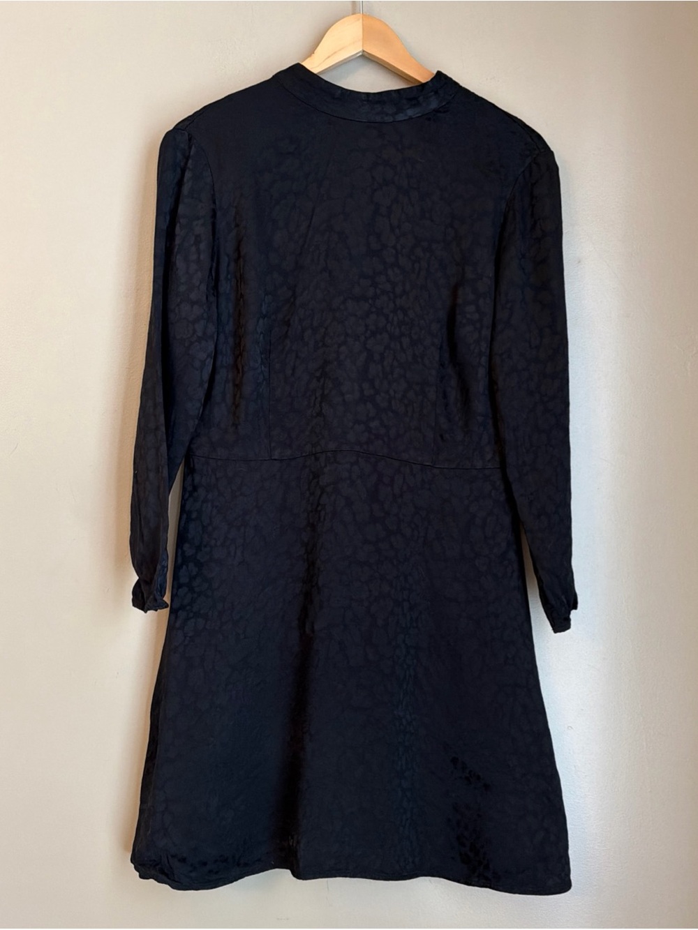 Zara Womens Mini Dress Black Leopard Print Long Sleeve Evening Party Festival